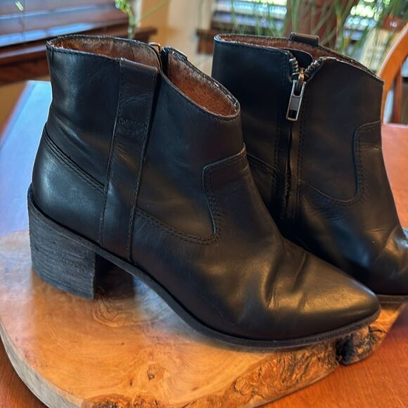 Madewell The Hailie Black Leather Ankle Boot - 6.5 - Picture 8 of 8
